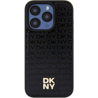 DKNY Repeat Pattern Stack Logo kryt s MagSafe pro iPhone 15 Pro - černý