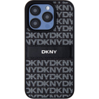 DKNY Repeat Pattern Tonal Stripe kryt pro iPhone 15 Pro Max - černý