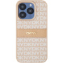 DKNY Repeat Pattern Tonal Stripe kryt pro iPhone 15 Pro Max - růžový