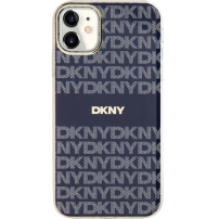 DKNY Repeat Pattern Tonal Stripe kryt s MagSafe pro iPhone 11 - tmavě modrý