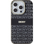 DKNY Repeat Pattern Tonal Stripe kryt s MagSafe pro iPhone 14 Pro Max - černý