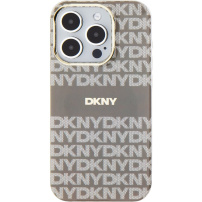 DKNY Repeat Pattern Tonal Stripe kryt s MagSafe pro iPhone 15 Pro - béžový