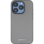DKNY Silver Metal Logo kryt s MagSafe pro iPhone 15 Pro - šedý