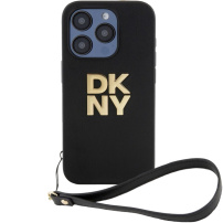 DKNY Stack Logo kryt s poutkem pro iPhone 14 Pro Max - černý