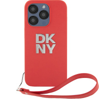 DKNY Stack Logo kryt s poutkem pro iPhone 15 Pro Max - červený