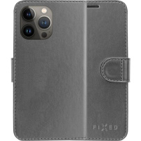 FIXED Fit Shine flipové pouzdro pro iPhone 13 Pro - antracitové