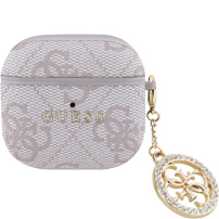 Guess 4G Script Charms obal pro AirPods 4 / 5 - růžový