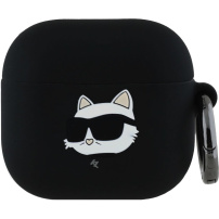 Karl Lagerfeld 3D Logo NFT Choupette Head silikonový obal pro AirPods 4 / 5 - černý