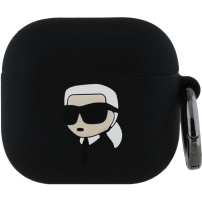 Karl Lagerfeld 3D Logo NFT Karl Head silikonový obal pro AirPods 4 / 5 - černý