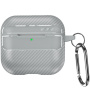Obal se vzorem karbonových vláken pro AirPods 4 / 5 - šedý