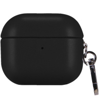 Obal z PU kůže s karabinou pro AirPods 4 / 5 - černý