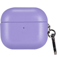 Obal z PU kůže s karabinou pro AirPods 4 / 5 - fialový