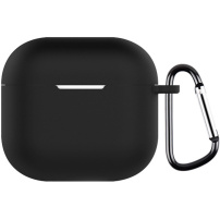 Ochranný silikonový obal s karabinou pro AirPods 4 / 5 - černý