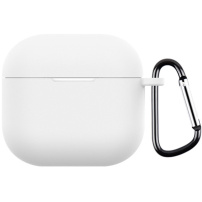 Ochranný silikonový obal s karabinou pro AirPods 4 / 5 - bílý