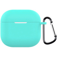 Ochranný silikonový obal s karabinou pro AirPods 4 / 5 - tyrkysový