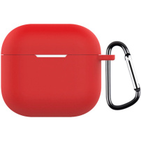 Ochranný silikonový obal s karabinou pro AirPods 4 / 5 - červený