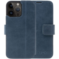FIXED ProFit kožené flipové pouzdro pro iPhone 14 Pro - tmavě modré