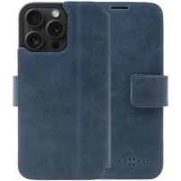 FIXED ProFit kožené flipové pouzdro pro iPhone 15 Pro - tmavě modré
