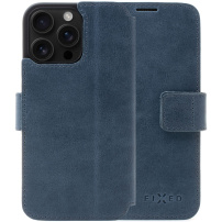 FIXED ProFit kožené flipové pouzdro pro iPhone 16 Pro Max - tmavě modré