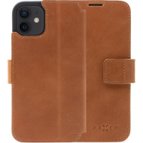 FIXED ProFit kožené flipové pouzdro pro iPhone 12 / 12 Pro - hnědé