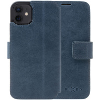 FIXED ProFit kožené flipové pouzdro pro iPhone 12 / 12 Pro - tmavě modré