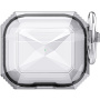 Odolný transparentní obal s barevným rámečkem pro AirPods 4 / 5 - černý