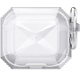 Odolný transparentní obal s barevným rámečkem pro AirPods 4 / 5 - bílý