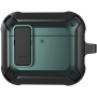 Super odolný obal s karabinou pro AirPods 4 / 5 - tmavě zelený