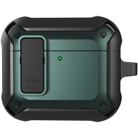 Super odolný obal s karabinou pro AirPods 4 / 5 - tmavě zelený