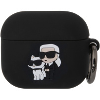 Karl Lagerfeld 3D Logo NFT Karl and Choupette silikonový obal pro AirPods 3 - černý