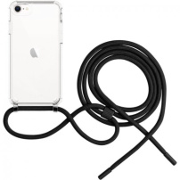 FIXED Pure Neck transparentní kryt se šňůrkou pro iPhone 7 / 8 / SE (2020/2022) - černý
