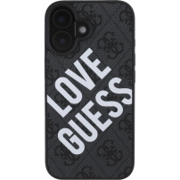 Guess 4G Big Love Logo kryt s MagSafe pro iPhone 16 - šedý