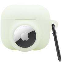2v1 silikonový ochranný obal pro AirPods 3 / AirTag 1 / 2 - svítící ve tmě
