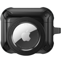 2v1 super odolný ochranný obal pro AirPods 3 / AirTag 1 / 2 - černý