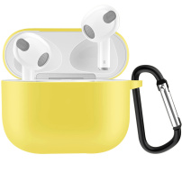 Ochranný silikonový obal s karabinou pro AirPods 3 - žlutý