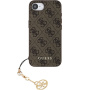Guess 4G Charms kryt pro iPhone 16e / 17e - hnědý