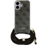 Guess 4G IML Printed Crossbody kryt se šňůrkou pro iPhone 16 - hnědý