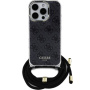 Guess 4G IML Printed Crossbody kryt se šňůrkou pro iPhone 16 Pro - šedý