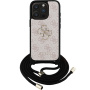 Guess 4G Metal Logo Crossbody kryt se šňůrkou pro iPhone 15 Pro Max - růžový