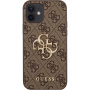 Guess 4G Metal Logo kryt pro iPhone 12 / 12 Pro - hnědý