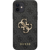 Guess 4G Metal Logo kryt pro iPhone 12 / 12 Pro - šedý