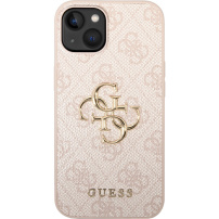 Guess 4G Metal Logo kryt pro iPhone 15 - růžový