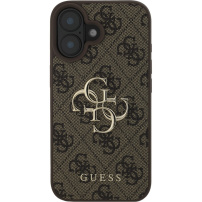 Guess 4G Metal Logo kryt pro iPhone 16 Plus - hnědý