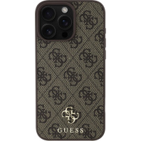 Guess 4G Small Metal Logo kryt s MagSafe pro iPhone 16 Pro Max - hnědý