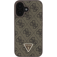 Guess 4G Strass Triangle Metal Logo kryt pro iPhone 16 - hnědý