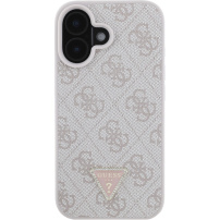 Guess 4G Strass Triangle Metal Logo kryt pro iPhone 16 - růžový