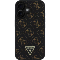 Guess 4G Triangle Metal Logo kryt pro iPhone 16 - černý