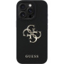 Guess Grained 4G Metal Logo kryt pro iPhone 16 Pro - černý