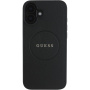 Guess Grained Classic Logo kryt s MagSafe pro iPhone 16 - černý