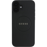 Guess Grained Classic Logo kryt s MagSafe pro iPhone 16 - černý